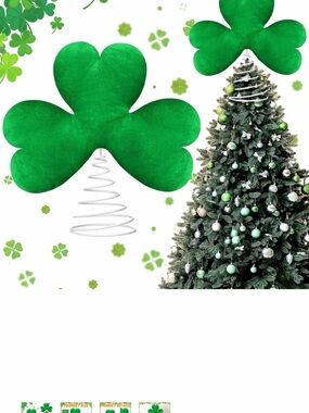 Green Shamrock Tree Topper for Holiday Decor